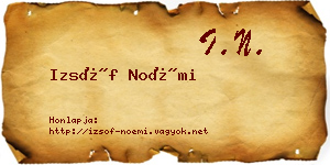 Izsóf Noémi névjegykártya